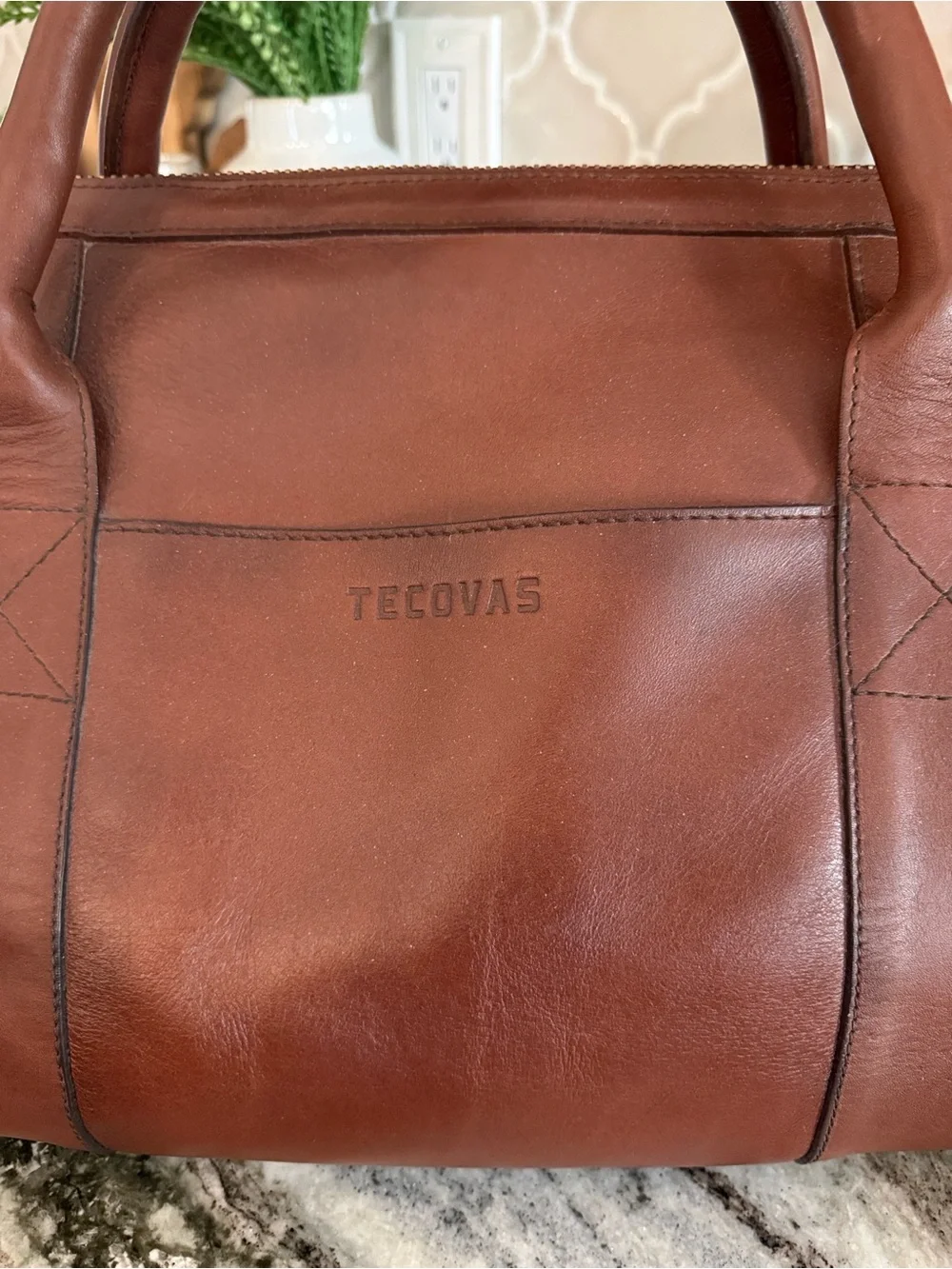 💥 RETIRED Tecovas Brown Genuine Leather Weekender Bag